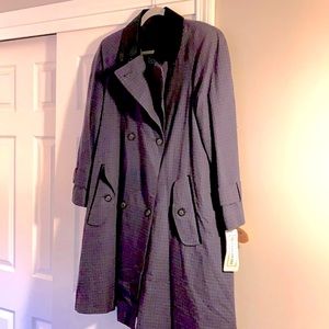 NWT Vintage Evan Picone purple plaid double breasted oversized coat!